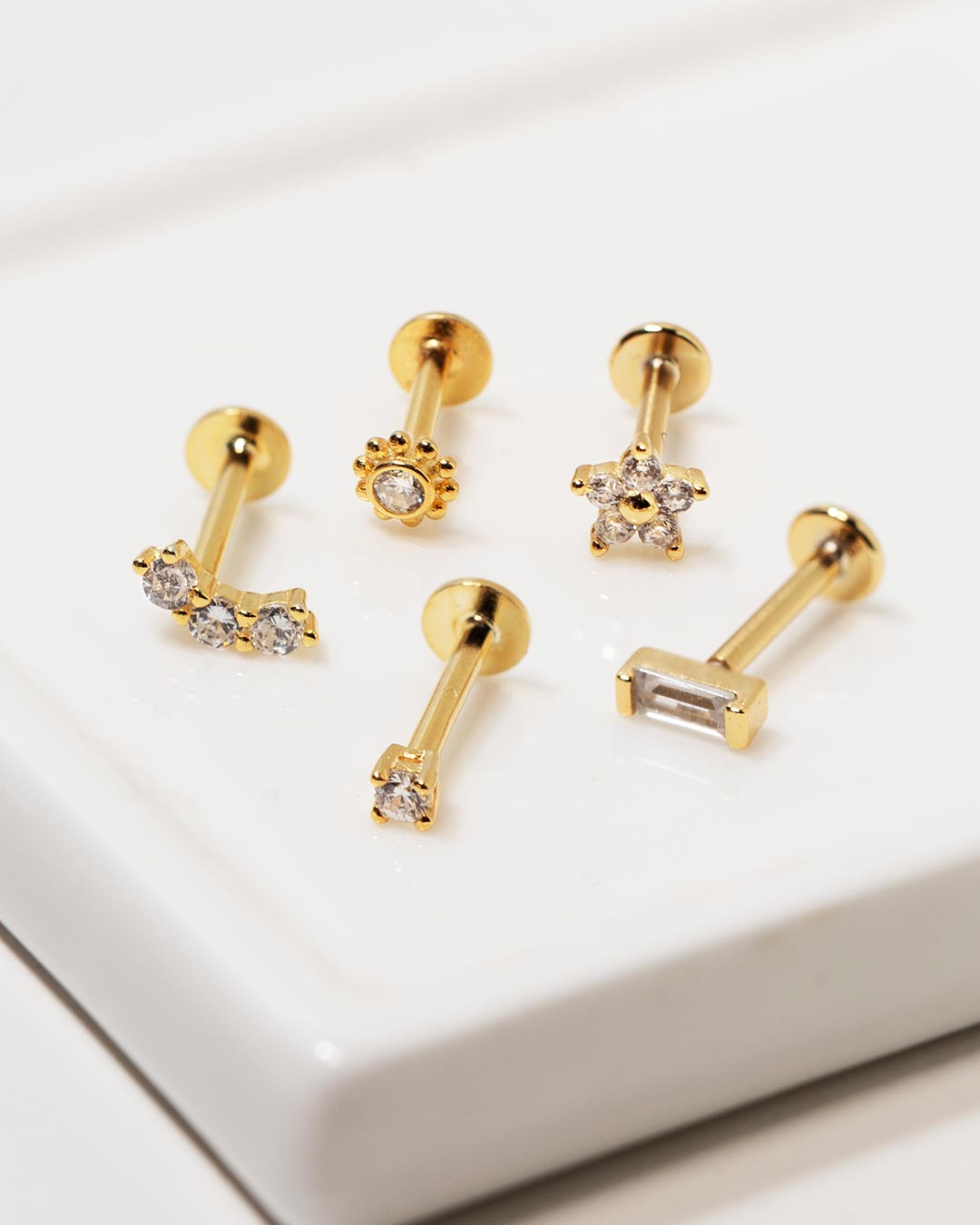 Flat Back Earrings Set