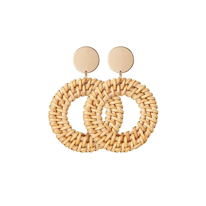 Woven Rattan Earrings